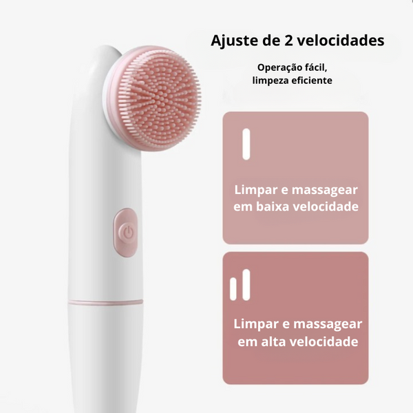 Massageador de Limpeza Facial Elétrica 2 em 1 para Cuidados com a Pele